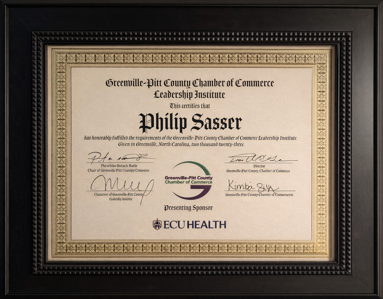 Greenville-Pitt County Chamber Leadership Institute Certificate